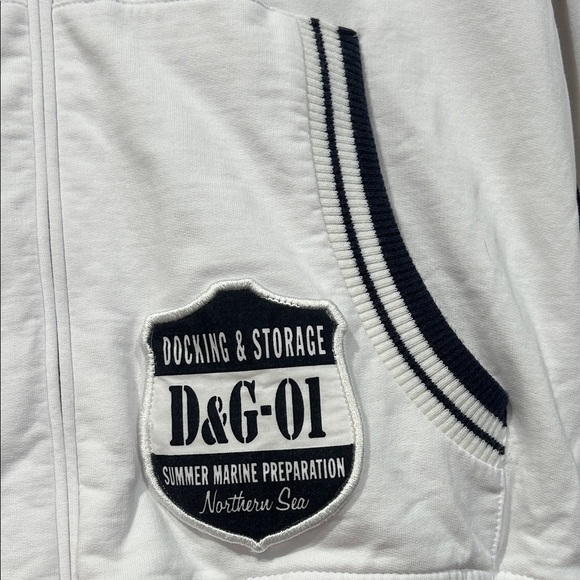 Dolce & Gabbana White Sailing Master Zip-Up Hoodie large juniors - Picture 2 of 10